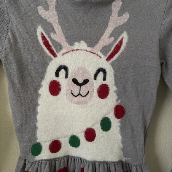 New Well Worn Reindeer Llama Christmas Holiday Sweater Dress - Girls Size 6/6X - Picture 2 of 4